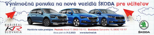 Výnimočná ponuka na vozidlá ŠKODA pre učiteľov