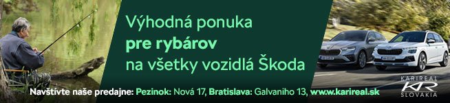  Výnimočná výhodná ponuka na vozidlá Škoda pre rybárov